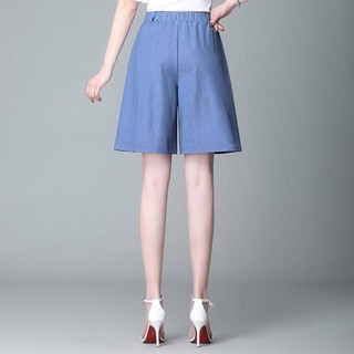 Quần jean dáng ôm kiểu Hàn Quốc dễ phối đồ thời trang mùa hèQuần short vải lụa lạnh mỏng lưng cao ống rộng cỡ lớn thoải mái cho nữ