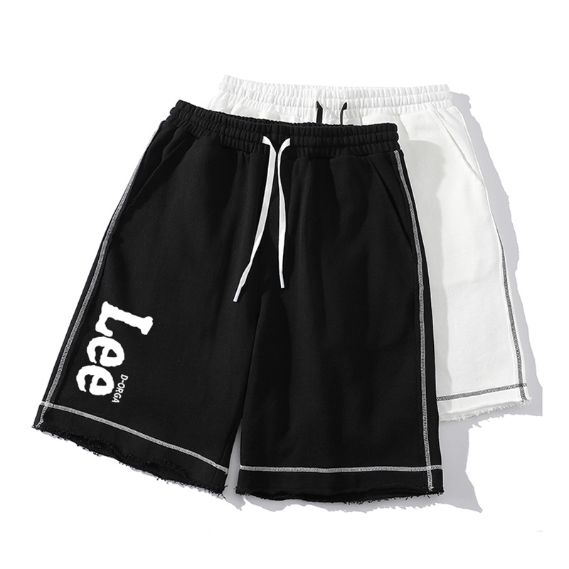 Quần Short Nam Cạp Chun Dây Rút Viền Màu In Chữ LEE Thời Trang Mixxstoreno.1 SHORT NAM 047