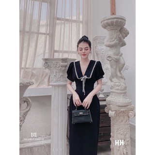 Đầm Body Cổ bẻ viền Ren Siêu Xinh