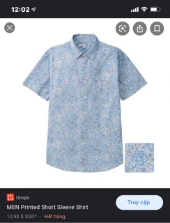 Uniqlo authentic Sơmi cộc tay