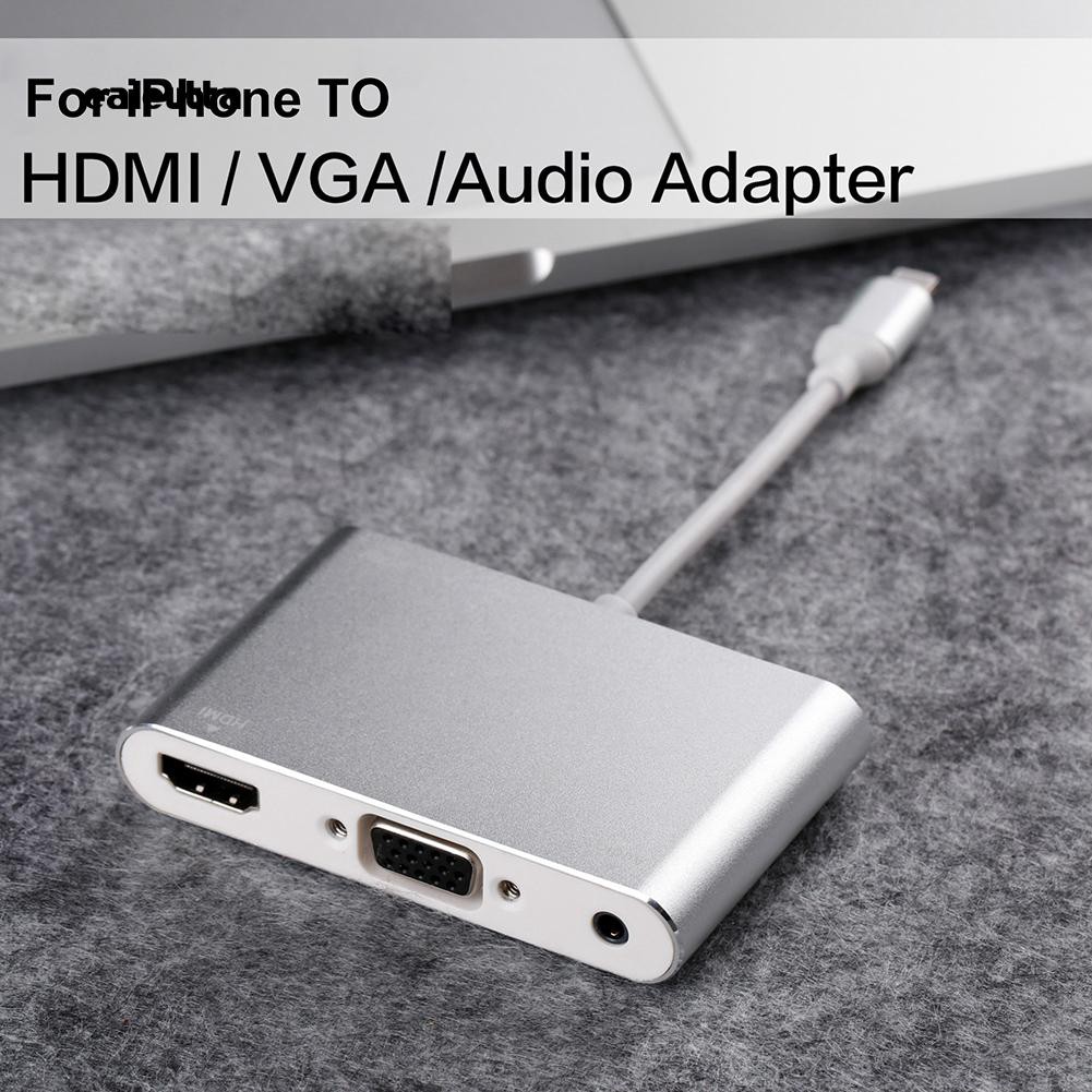 Cáp chuyển đổi cổng 8Pin sang HDMI 1080P VGA AV cho iPhone / iPad