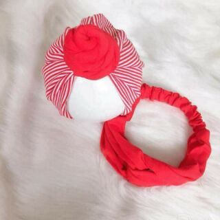 Compo khách sỉ 2 set mũ turban em bé