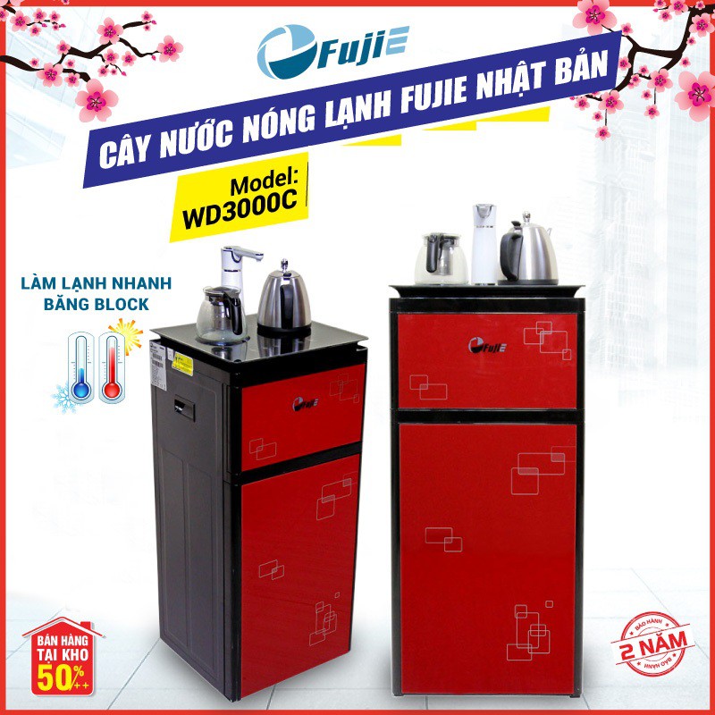 Cây nước nóng lạnh kết hợp bàn pha trà, cafe FujiE WD3000C