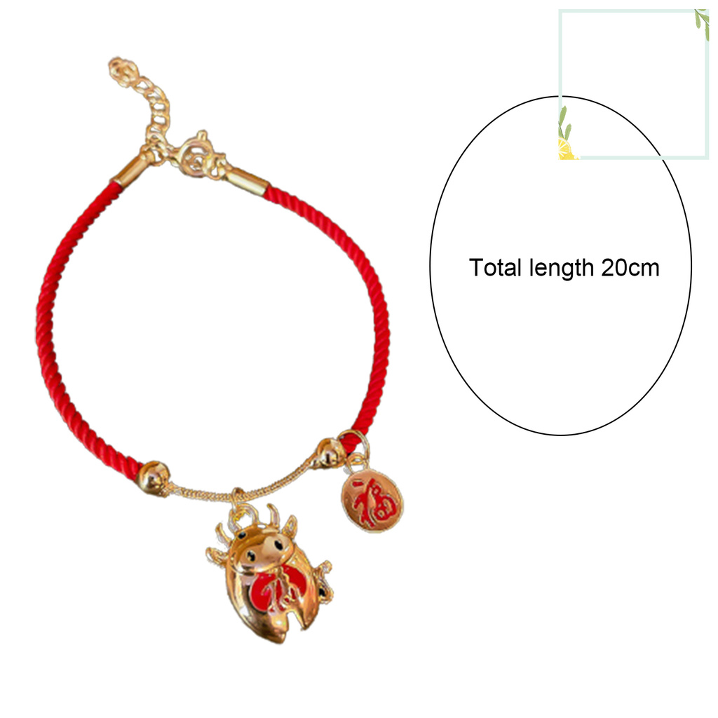 austinstore Braided Bracelet Chinese Zodiac Lucky Symbol Alloy Adjustable Charm Ox Bangle for Spring Festival