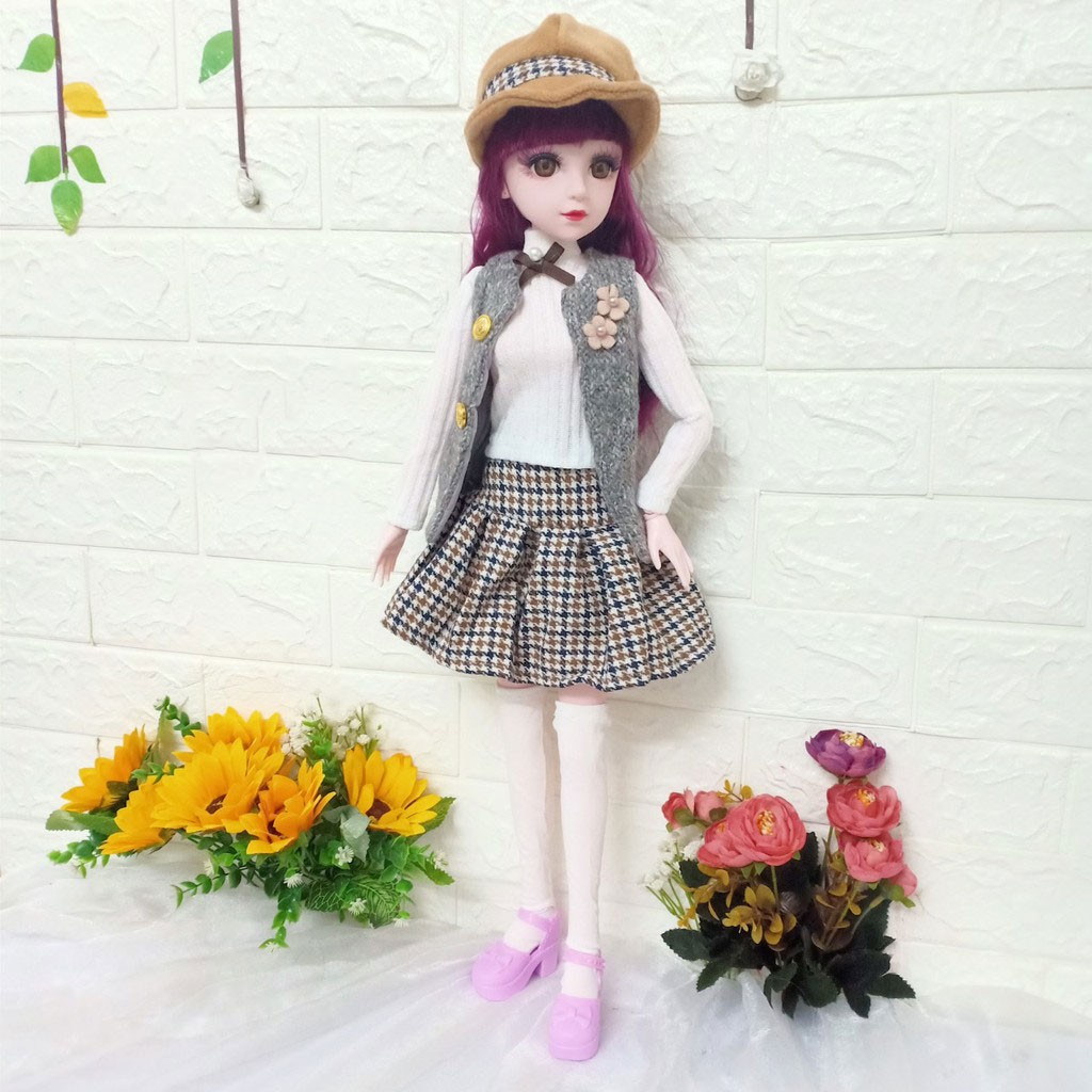 Váy Búp Bê BJD Cao 60cm - Sét Váy Thu Đông