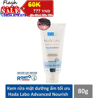 [SALE SINH NHẬT 9] Kem rửa mặt dưỡng ẩm tối ưu Hada Labo Advanced Nourish Cleanser - Chai 80g