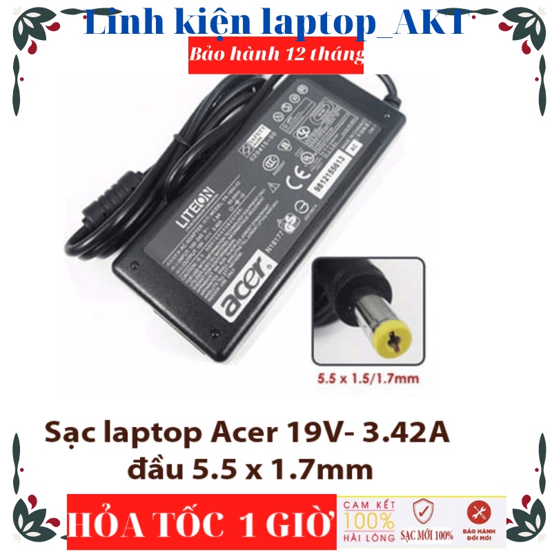 Sạc Laptop ACER 19V-3.42A-65W-ZIN chân vàng 5350 5745 5745G V3-771 V3-771G V3-772 V3-772G 7552 7552G 77388930 8930G 8940