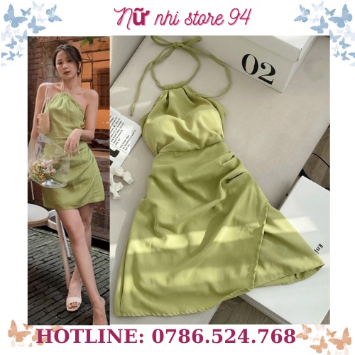 Yếm đi biển xanh xanh bơ dáng ôm body, đầm yếm xanh vạt hông (kèm video và ảnh thật) YXB | BigBuy360 - bigbuy360.vn