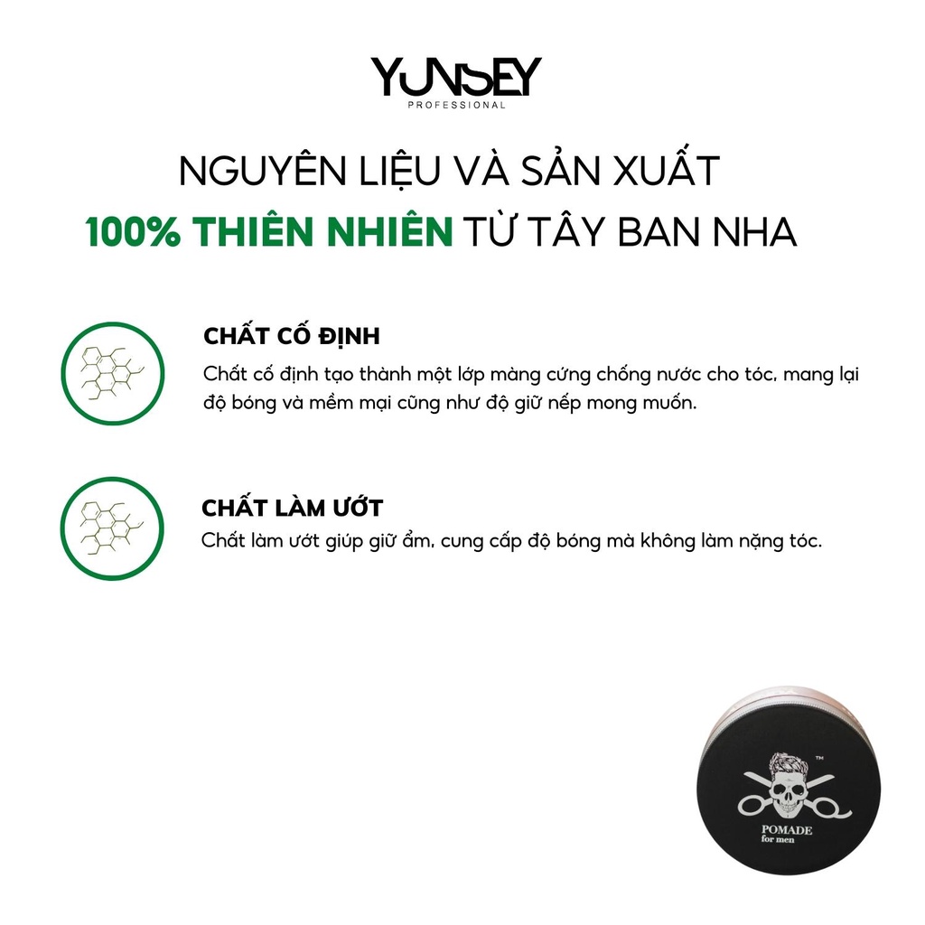 SÁP TẠO KIỂU GIỮ NẾP TÓC DÀNH CHO NAM GIỚI YUNSEY POMADE FOR MEN 100ML