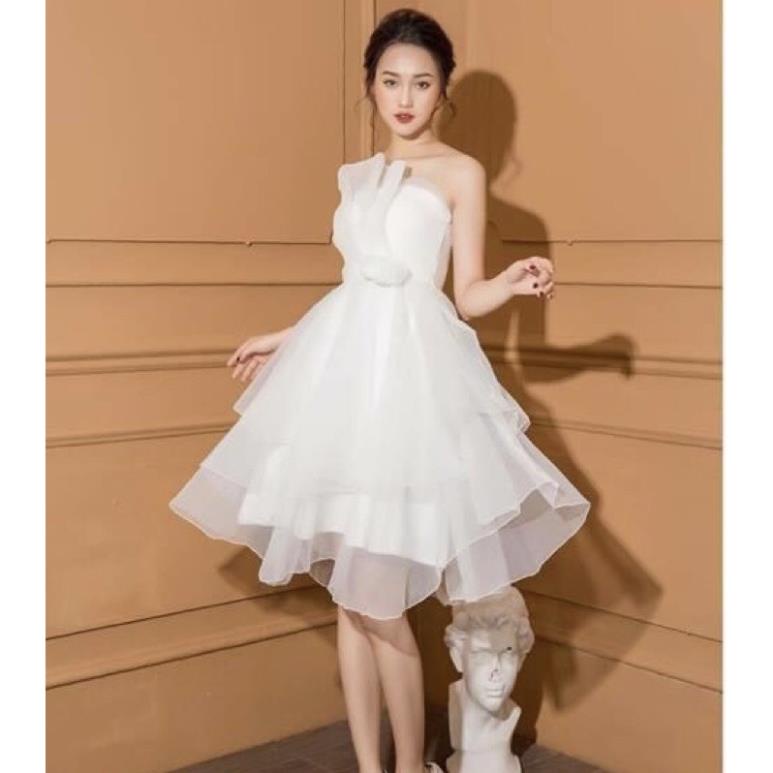 V25 VÁY TRẮNG CÚP NGỰC DỰ TIỆC, ĐẦM CÔNG CHÚA XẾP TẦNG XOÈ, VÁY CHỤP KỈ YẾU, ĐI TIỆC CƯỚI❤️