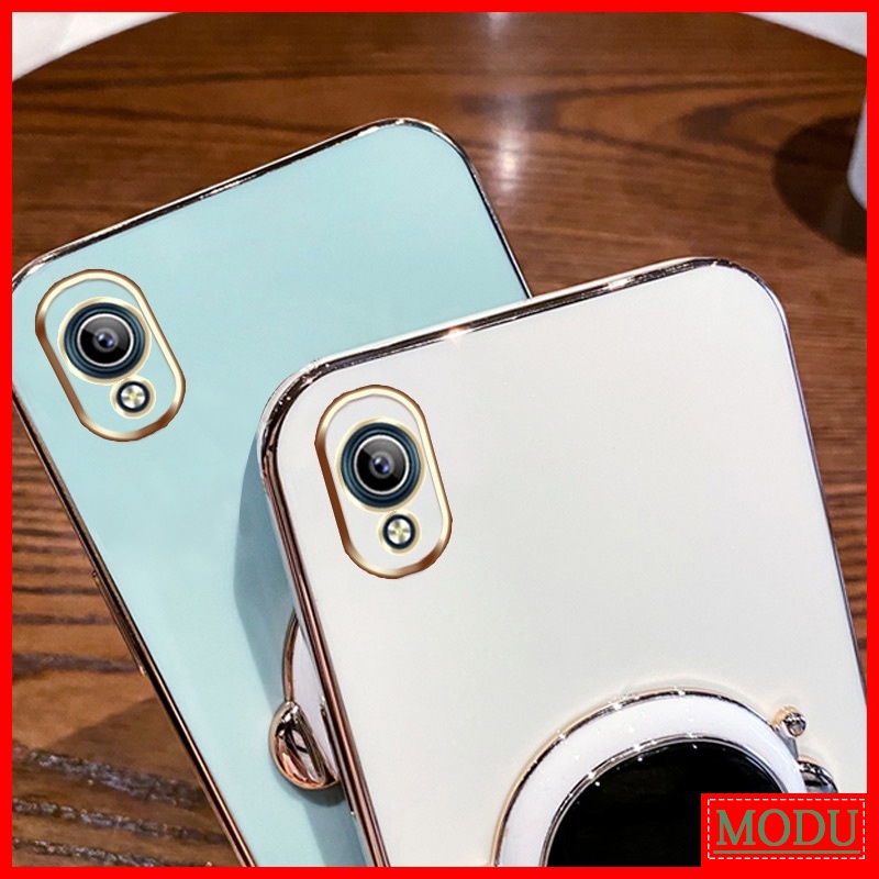 Ốp Điện Thoại Màu Macaron Có Giá Đỡ Cho Vivo Y91C Y1S