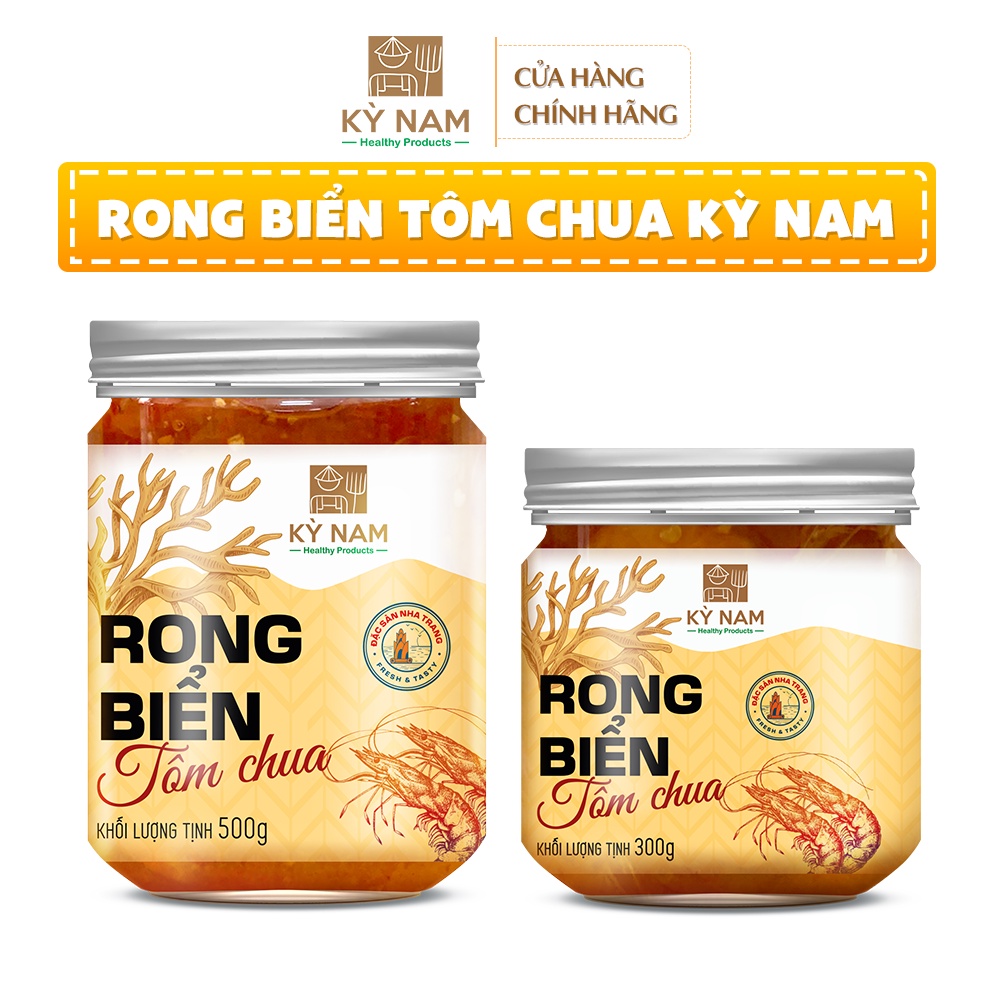 Rong biển tôm chua Kỳ Nam tôm chua rong biển rong sụn gai ăn liền 300g, 500g