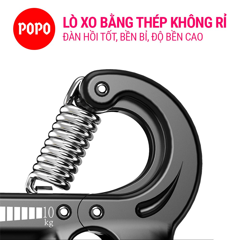 Bóp tập cơ tay YGW26 Đếm số Có Hộp, có điều chỉnh kháng cự từ 22-132LB(10-60kg) tích hợp lò xo thép không rỉ POPO