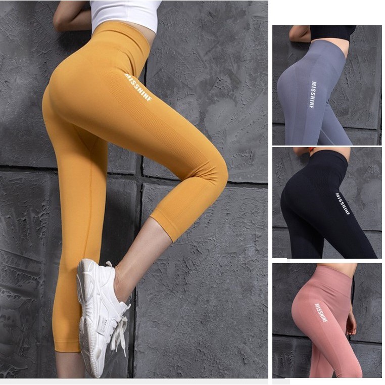 Quần tập gym yoga aerobic nữ lửng Linda027, vải dệt kim co giãn, tôn vòng 3, fit body