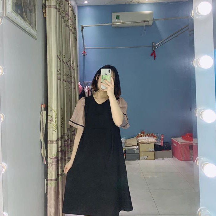 Đầm bầu cổ tim thời trang công sở vải tuyết mưa mềm mịn MSP005 Mom and Baby