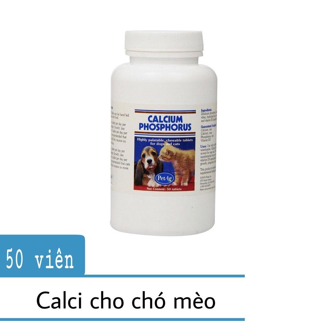 (1hộp) 50 viên canxi hỗ trợ chắc xương cho chó meo calcium Phosphorus -trị thiếu canxi cho chó mèo chất lượng đảm bảo