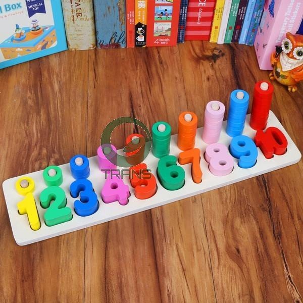 Bộ học toán bằng Gỗ theo phương pháp Montessori Đồ chơi giáo dục thông minh (đếm số)