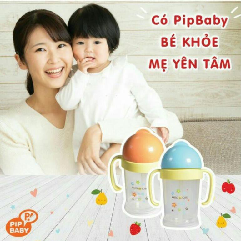 Bình nước PIP Nhật Bản MUG CHU 270ml (xanh, cam)