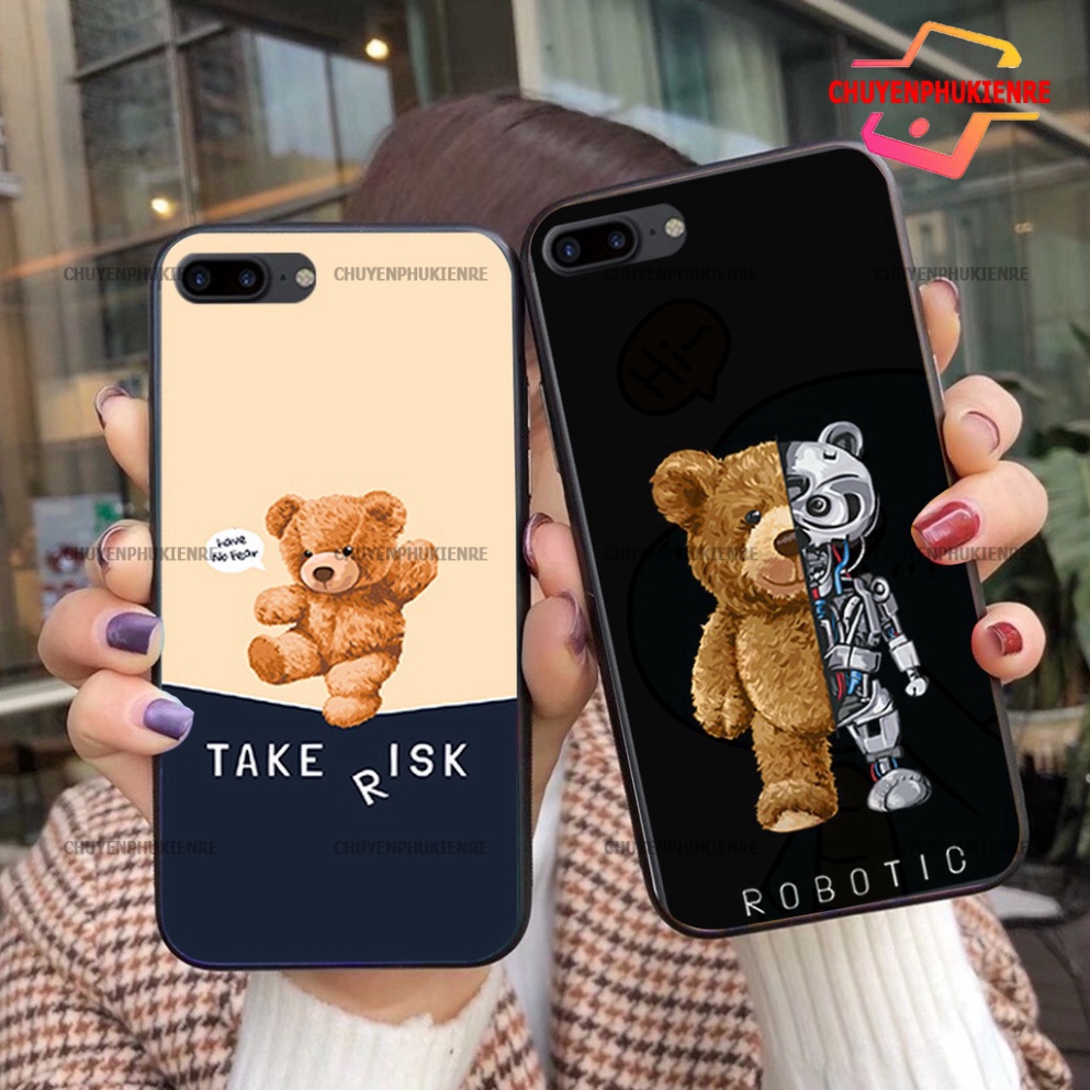Ốp lưng iphone 6, 6 PLUS, 7, 7 PLUS, 8, 8 PLUS hình chú gấu dễ thương