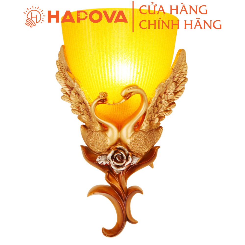 Bộ Đèn hắt Thiên nga Chao đá HAPOVA MAGNUS 6203 + Tặng kèm bóng Led