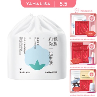 Cuộn Khăn Lau Mặt Dùng Một Lần YAMALISA 20x20cm 100% Sợi Thực Vật Dùng Được Khi Ướt Và Khô