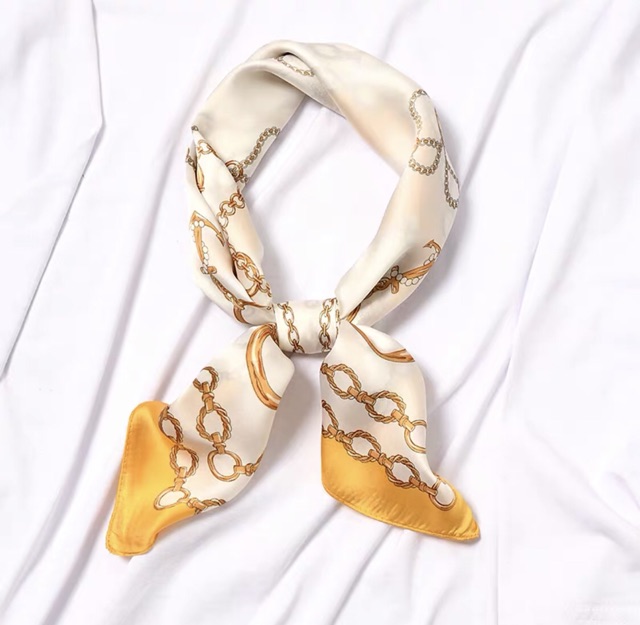 Khăn turban lụa vuông choàng cổ ( có thể quấn thành áo) size 70cm) - Maben