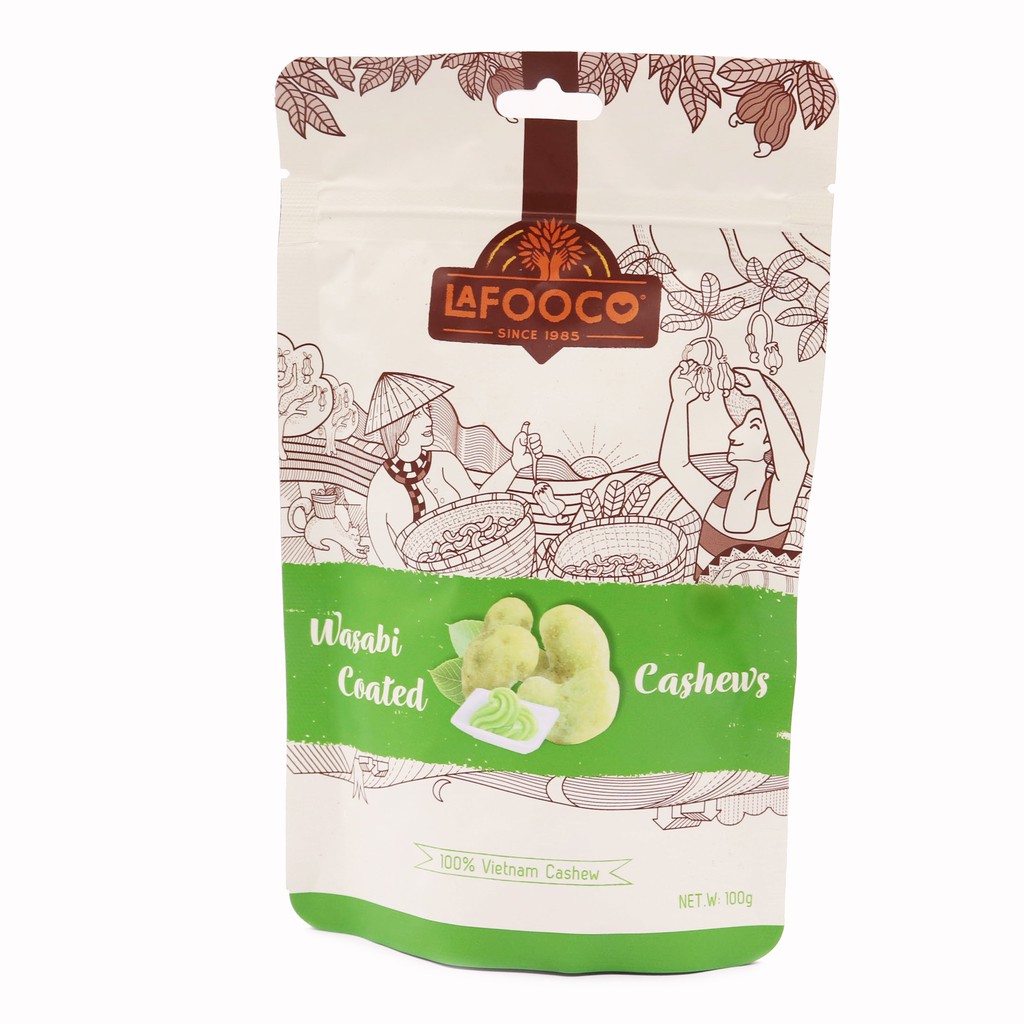 Hạt điều wasabi LAFOOCO túi 100g