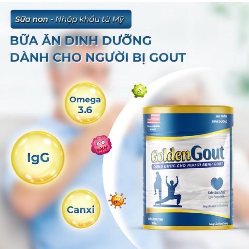 Sữa non Golden Gout dành cho người gout hộp 650g - chính hãng date mới