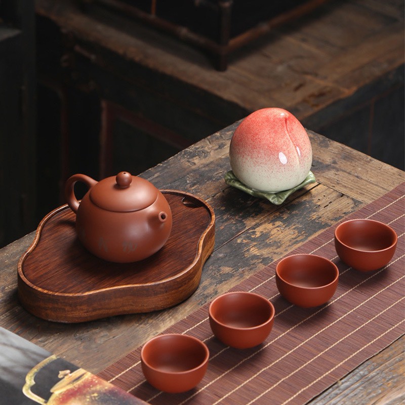 Quả đào gốm sứ phụ kiện trang trí bàn trà hộp đựng trà