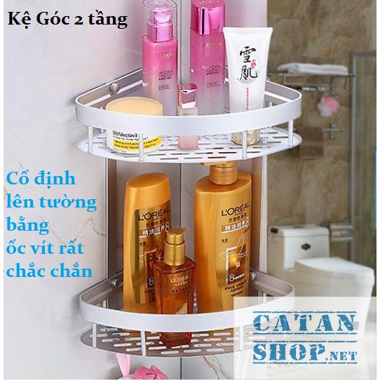 ❤️FREESHIP❤️Kệ nhà tắm 2 tầng hợp kim nhôm tiết kiệm không gian, kệ đựng vật dụng gia đình chắc chắn GD275-KNT-Nhom