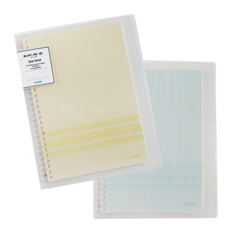 Sổ Binder File Dot Grid nhựa kẹp còng khổ B5 - 40 tờ KLONG MS: 545