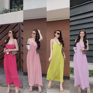 Váy 2 dây dài dập ly xinh lung linh
