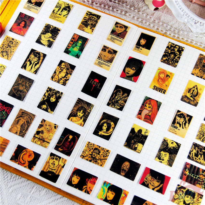 ★★★ Miếng Dán Trang Trí Nhật Ký Mini Hình Kinh Dị Q-1 Phong Cách Retro ★★★ 48 Miếng Dán Decal Trang Trí Album DIY