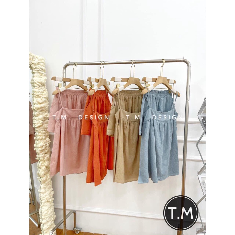 Set áo 2 dây mix quần short