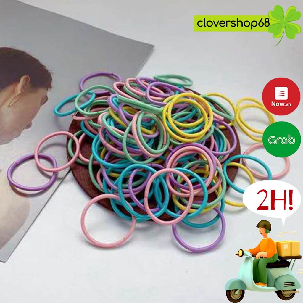 Set 100 Dây Chun Buộc Tóc MINI Cho Bé Gái mix nhiều mầu siêu tiện lợi   Clovershop68