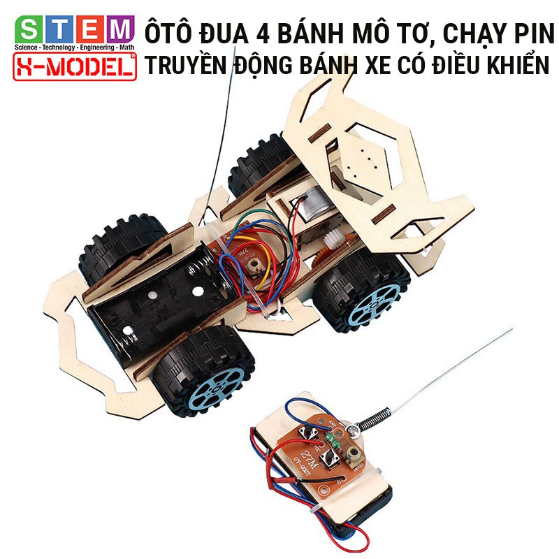 Đồ chơi sáng tạo STEM ô tô đua đồ chơi gỗ có điều khiển từ xa XMODEL ST76,Đồ chơi DIY[Giáo dục STEM STEAM]