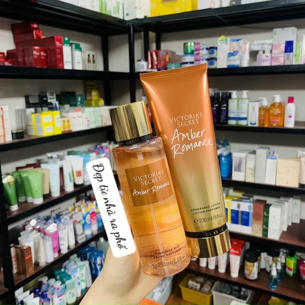 Cặp xịt body+ lotion dưỡng thể Victoria secret (amber) | Thế Giới Skin Care
