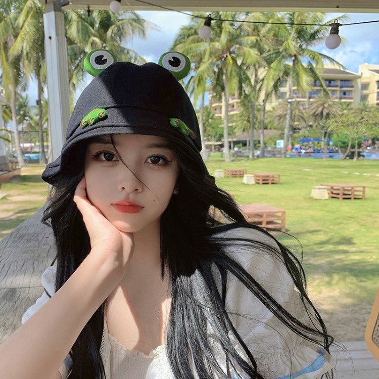 Mũ Bucket Ếch Xanh Cute Hot Trend Jussy Fashion Kiểu Mũ Tai Bèo Đáng Yêu Cho Các Nàng Che Nắng Khi Di Du Lịch, Đi Học