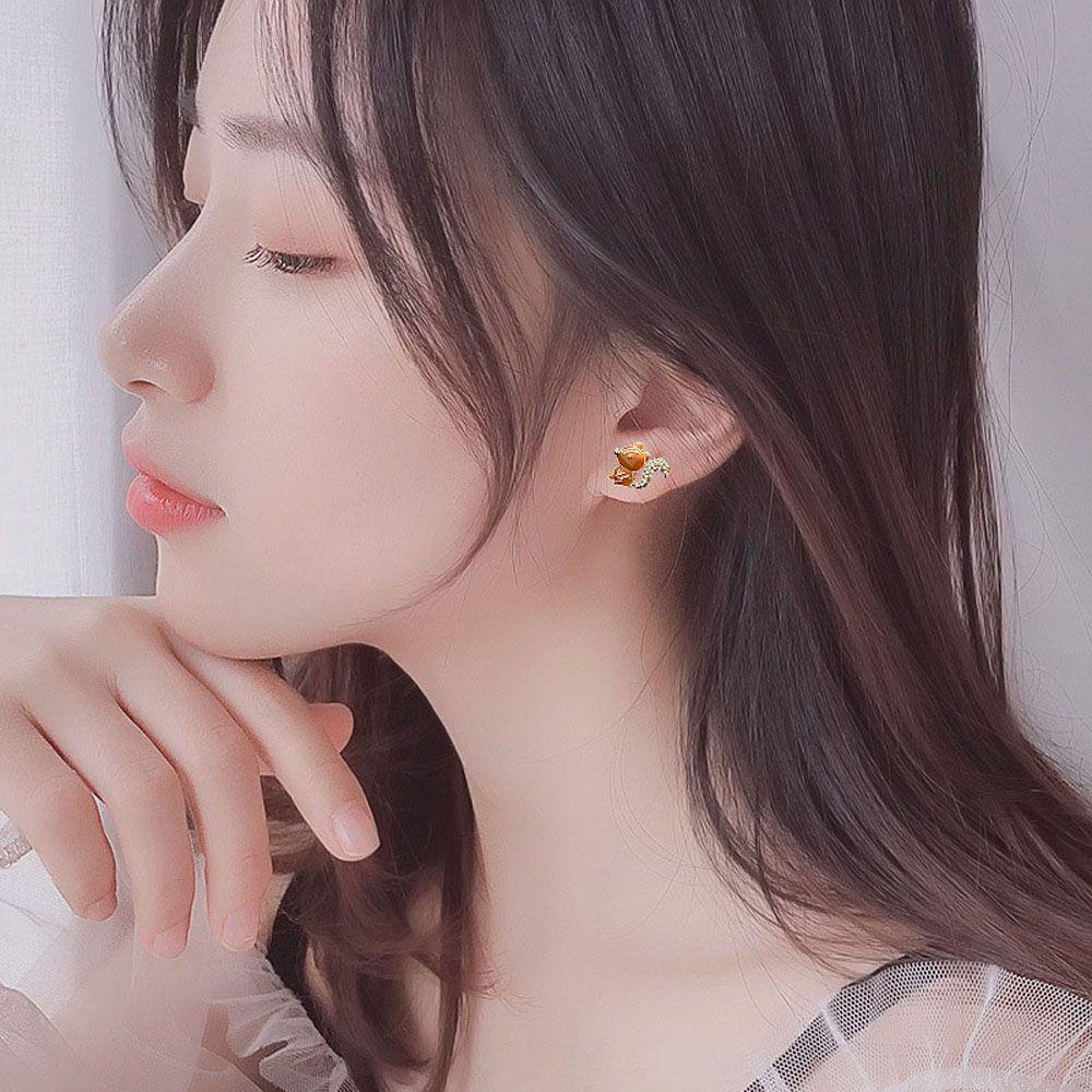 Bông Tai Hình Nón / Động Vật Hoang Dã Thiết Kế Bất Đối Xứng Dễ Thương Thời Trang