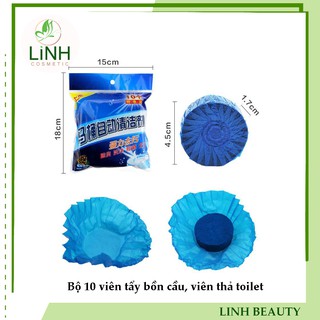 Bộ 10 viên tẩy bồn cầu, viên thả toilet