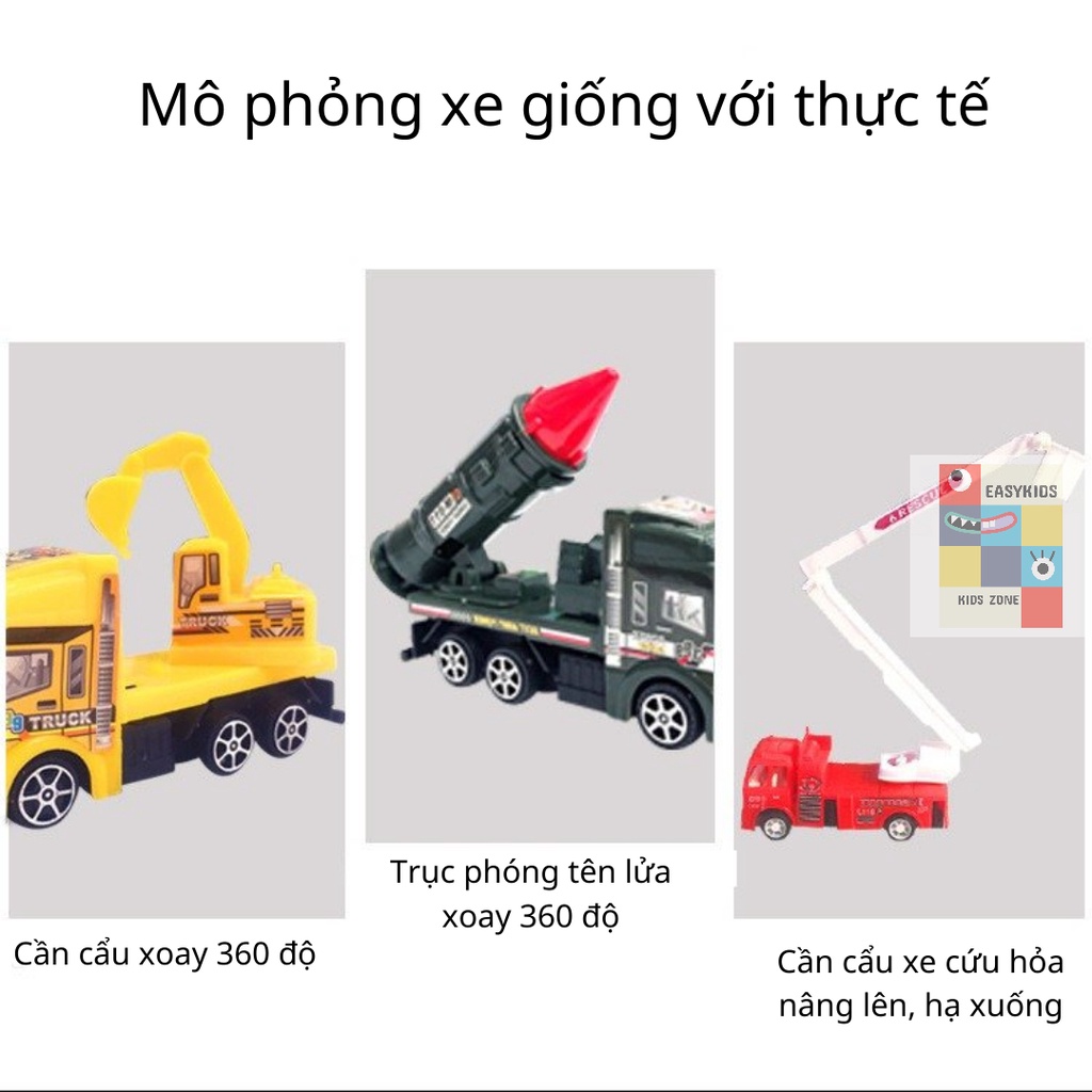Đồ chơi xe, mô hình xe Quân sự Vận chuyển Cảnh sát Máy bay Giao thông EASYKIDS