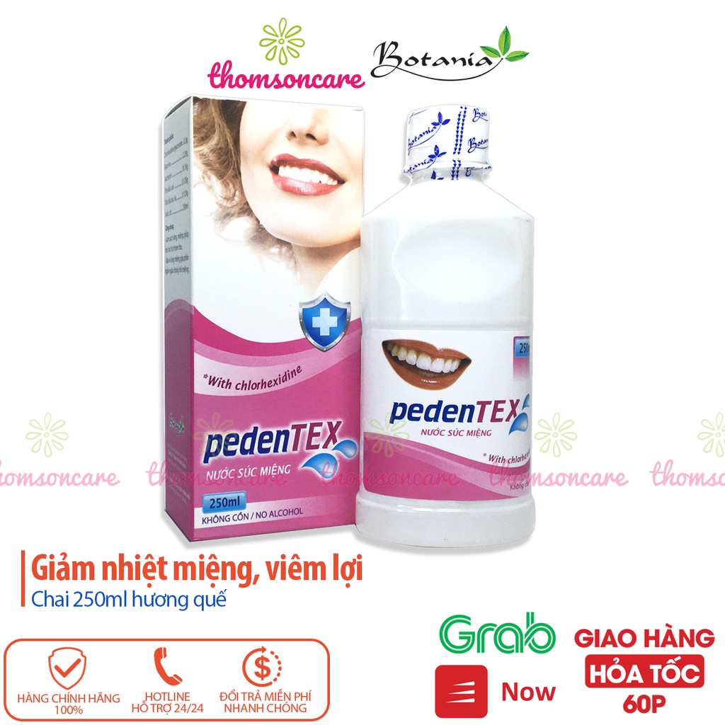 Nước súc miệng Pedentex hương quế, khử mùi hôi miệng, giảm nhiệt miệng, giữ hơi thở thơm tho chai 250ml xúc họng