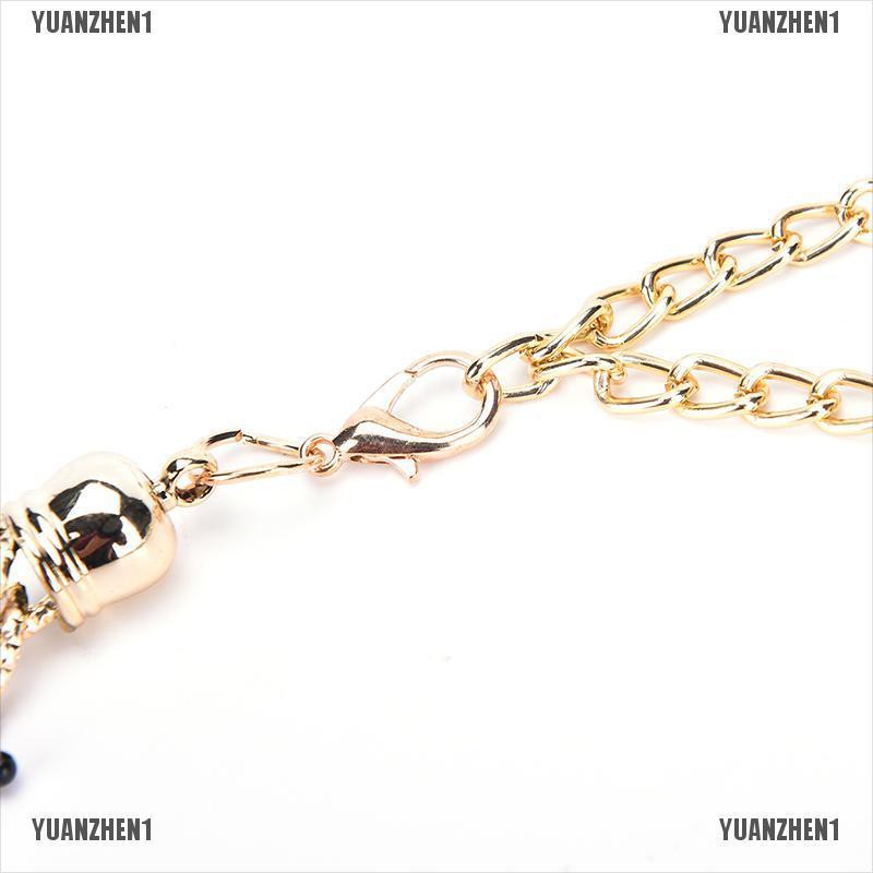 [YUANZHEN1] Thắt Lưng Nữ Dây Xích Kim Loại Vàng Đính Hạt Ngọc Trai