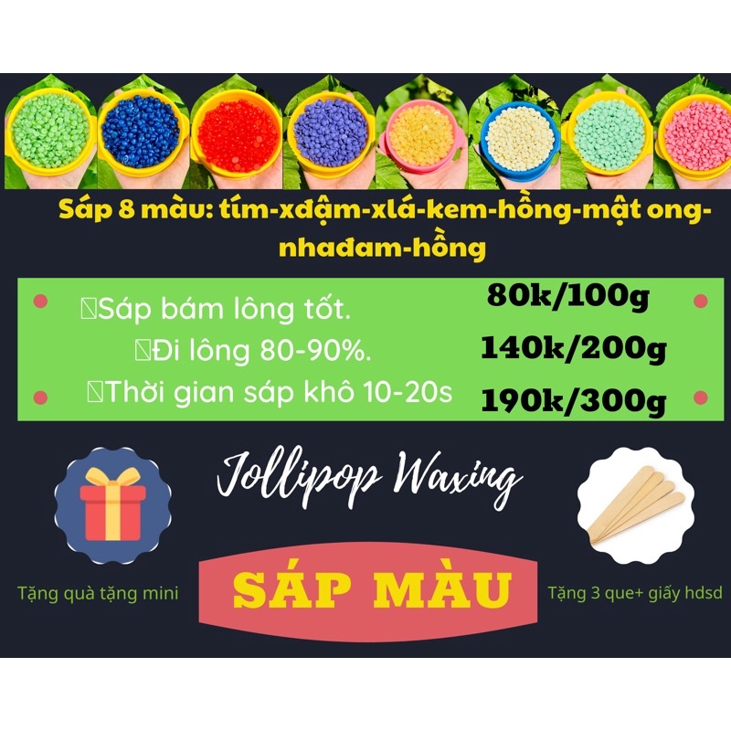 Sáp Màu Hạt Wax Lông Nóng 300-500g