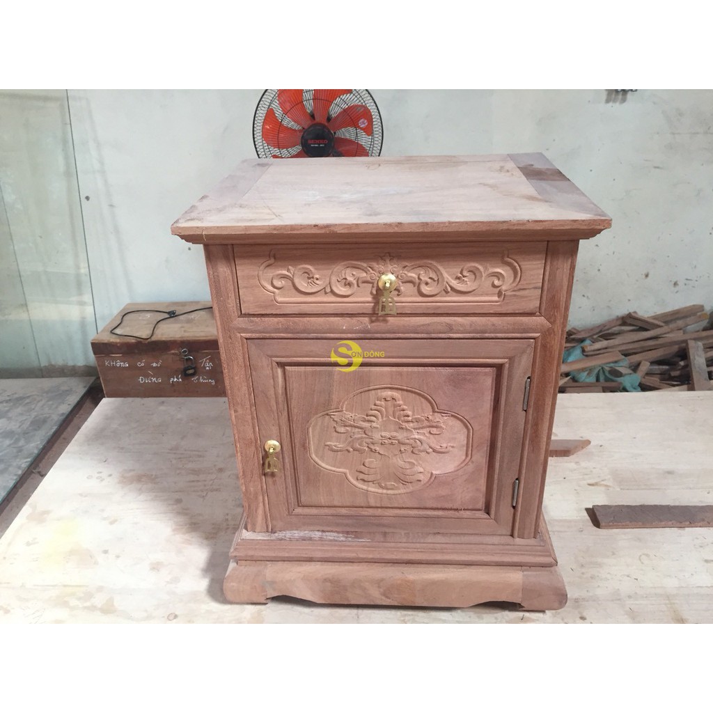 Tủ đầu giường gõ đỏ 1 cánh