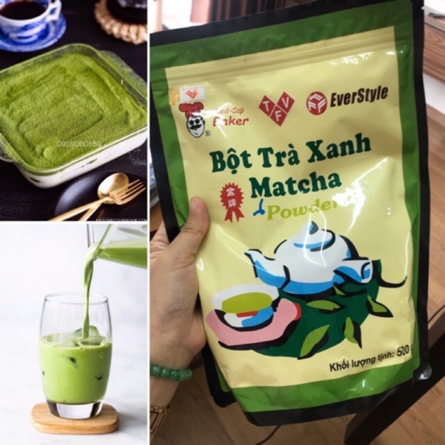 Bột matcha Đài loan hương nhài Mũ đỏ/bột trà xanh nguyên chất 20gr