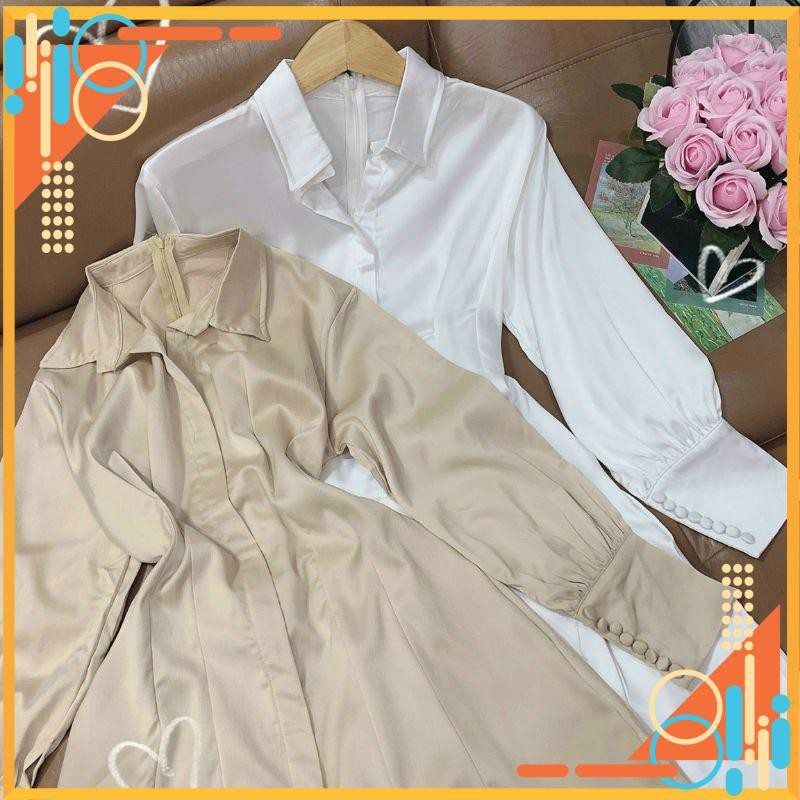 [Thiết Kế Cao Cấp]  Đầm vest tay dài xòe xinh xắn Teddy Dress  - Thời Trang ViLi