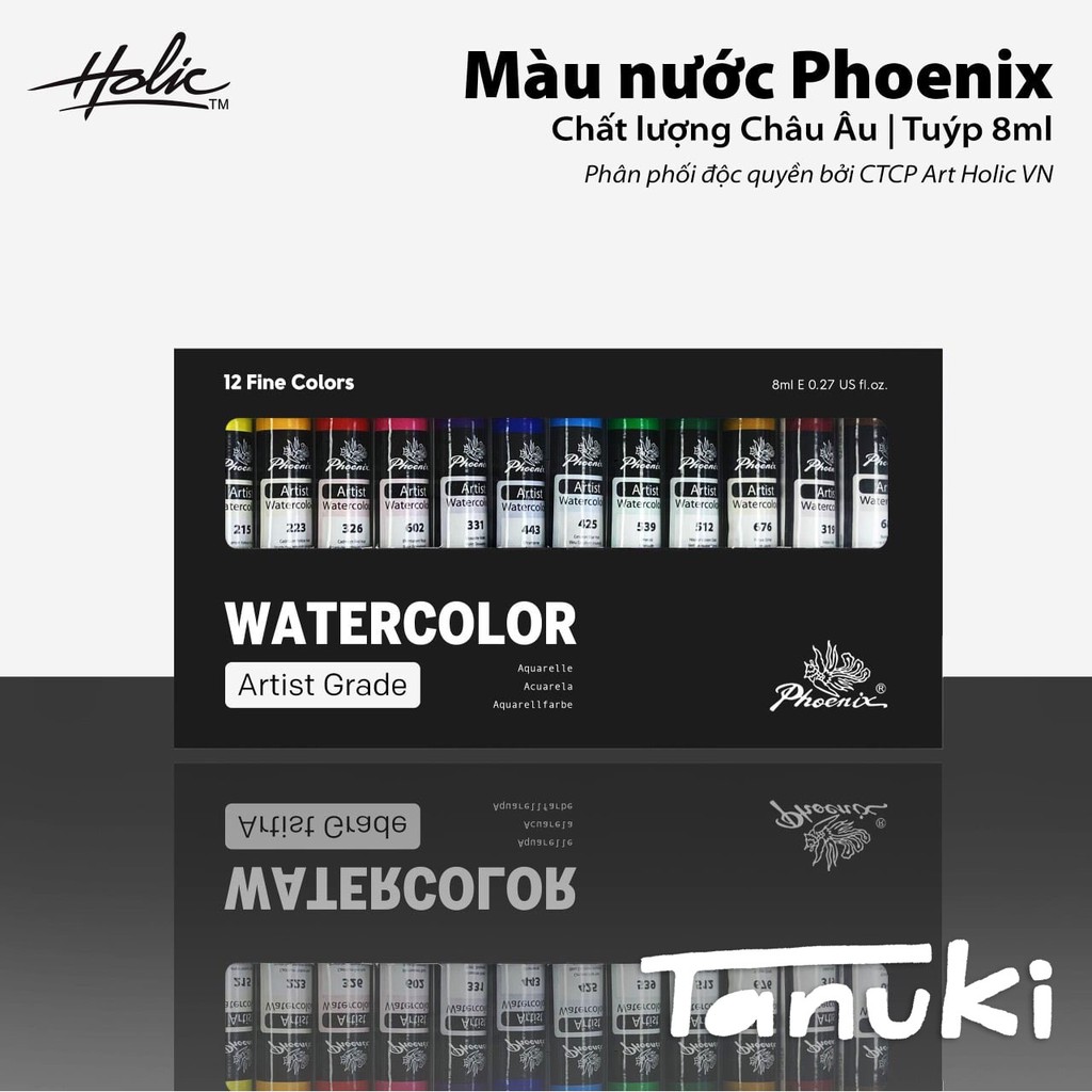 Màu nước hạng artist Phoenix (set 12-24 màu) 8ml