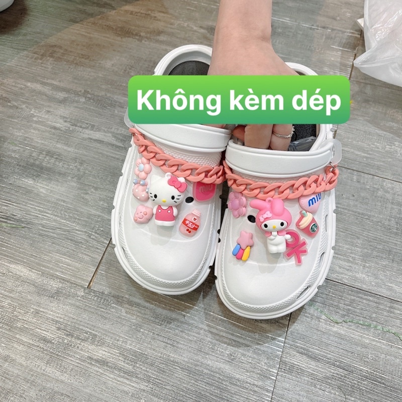 Nút gắn dép Crocs 3D Jibbitz Charm Sticker dễ thương cài dép Sục, Satihu, Cá Sấu