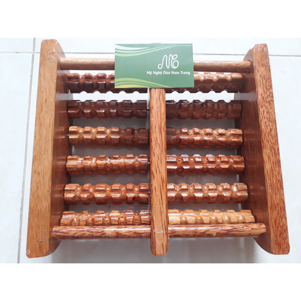 Lăn massage chân gỗ dừa